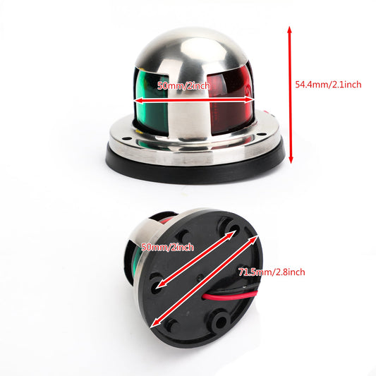 2 IN 1 Marine Yacht Pontoon 12V Luci di navigazione a prua a LED in acciaio inossidabile