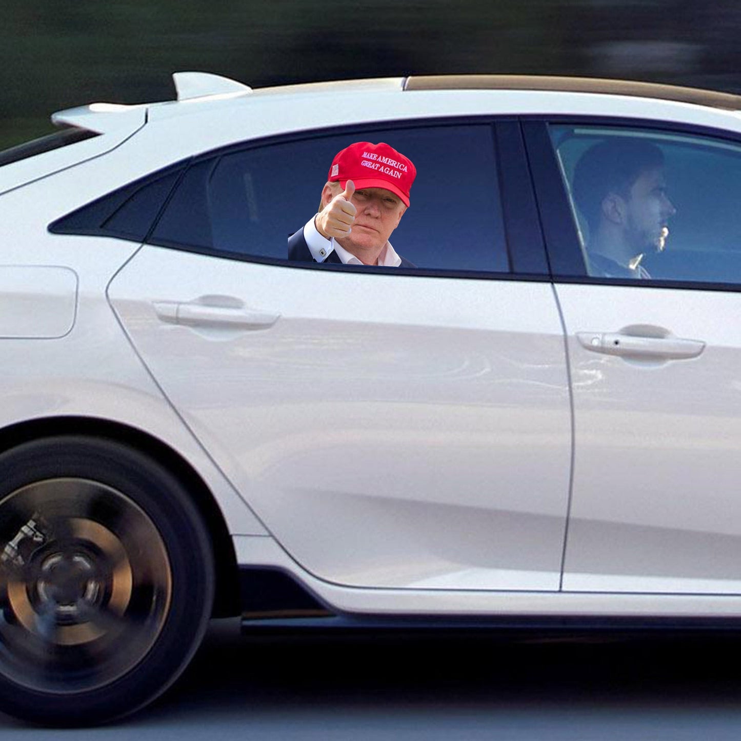 Adesivo per finestrino dell&#39;auto Life Person Size Passenger Ride con Trump President 2020 R