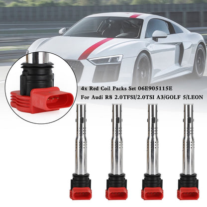 4x Audi R8 2.0TFSI/2.0TSI A3/GOLF 5/LEON Set bobine rosse 06E905115E