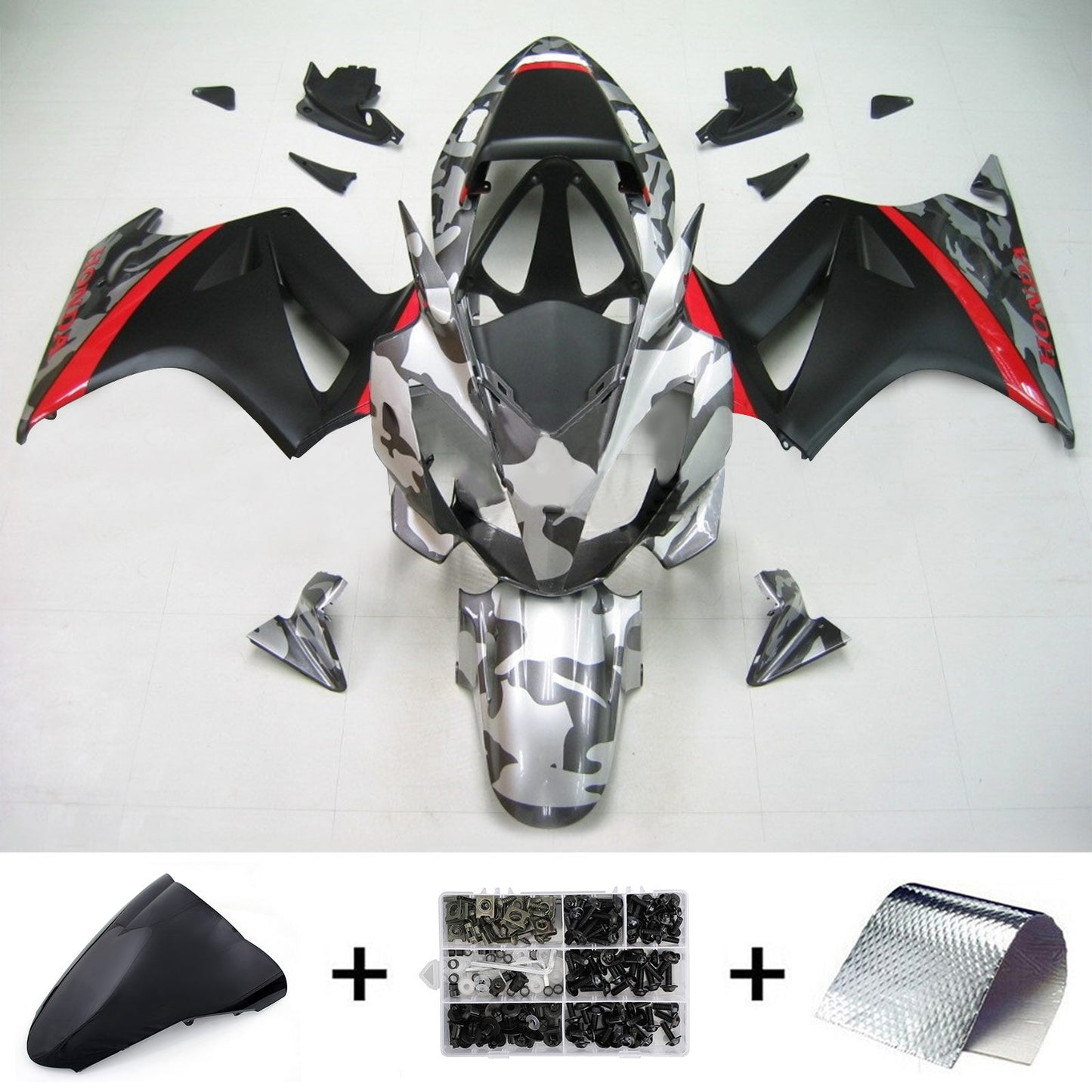 Amotopart 2002-2012 Honda VFR800 Kit discrossare nero e Slivver