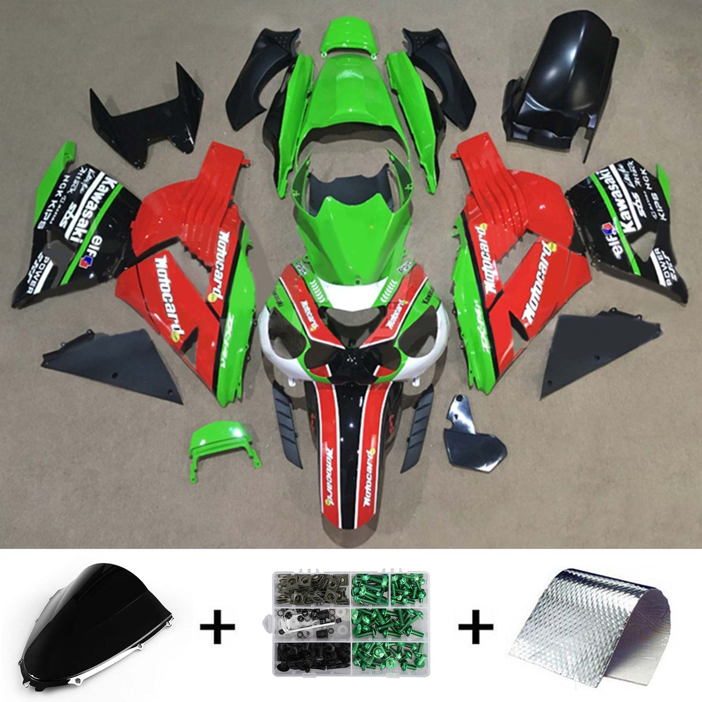 Amotopart Kawasaki ZX14R 2006-2011 Kit carena Carrozzeria Plastica ABS