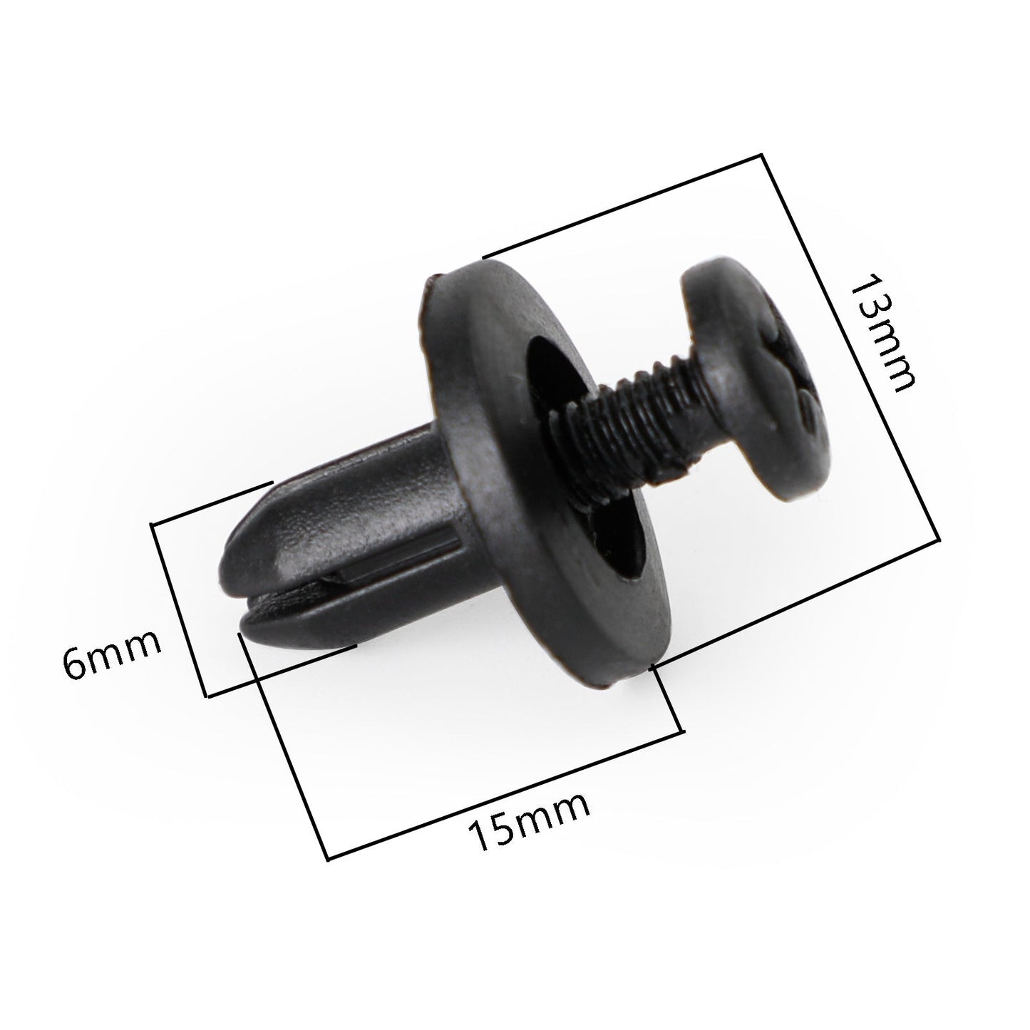 20pcs carenatura pannello bullone clip 6mm rivetti a vite in plastica clip nero per Honda generico