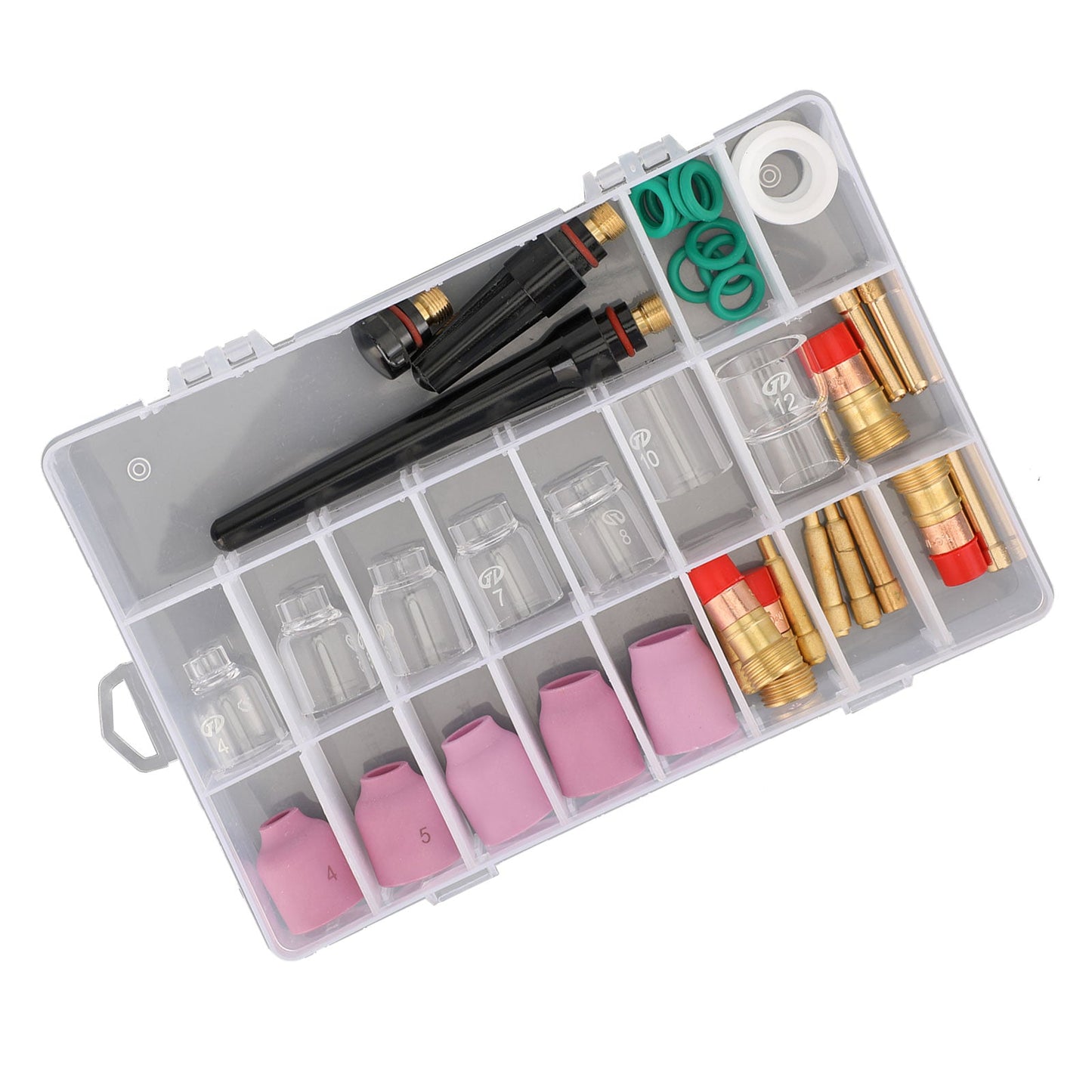 40Pcs TIG Welding Torch Stubby Gas Lens Kit tazza in vetro Pyrex per WP-17/18/26