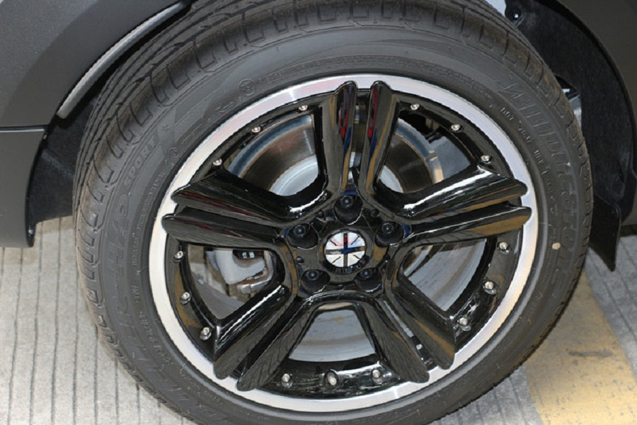 Coprimozzo coprimozzo emblema distintivo decalcomania Black Union Jack UK Flag per Mini Cooper generico