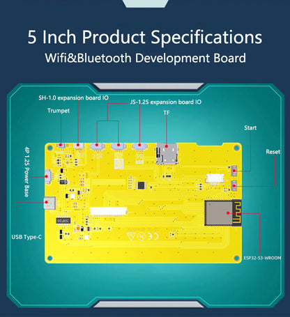 Scheda di sviluppo ESP32-S3 Schermo capacitivo LCD da 5" 7" Wifi Bluetooth MCU LVGL