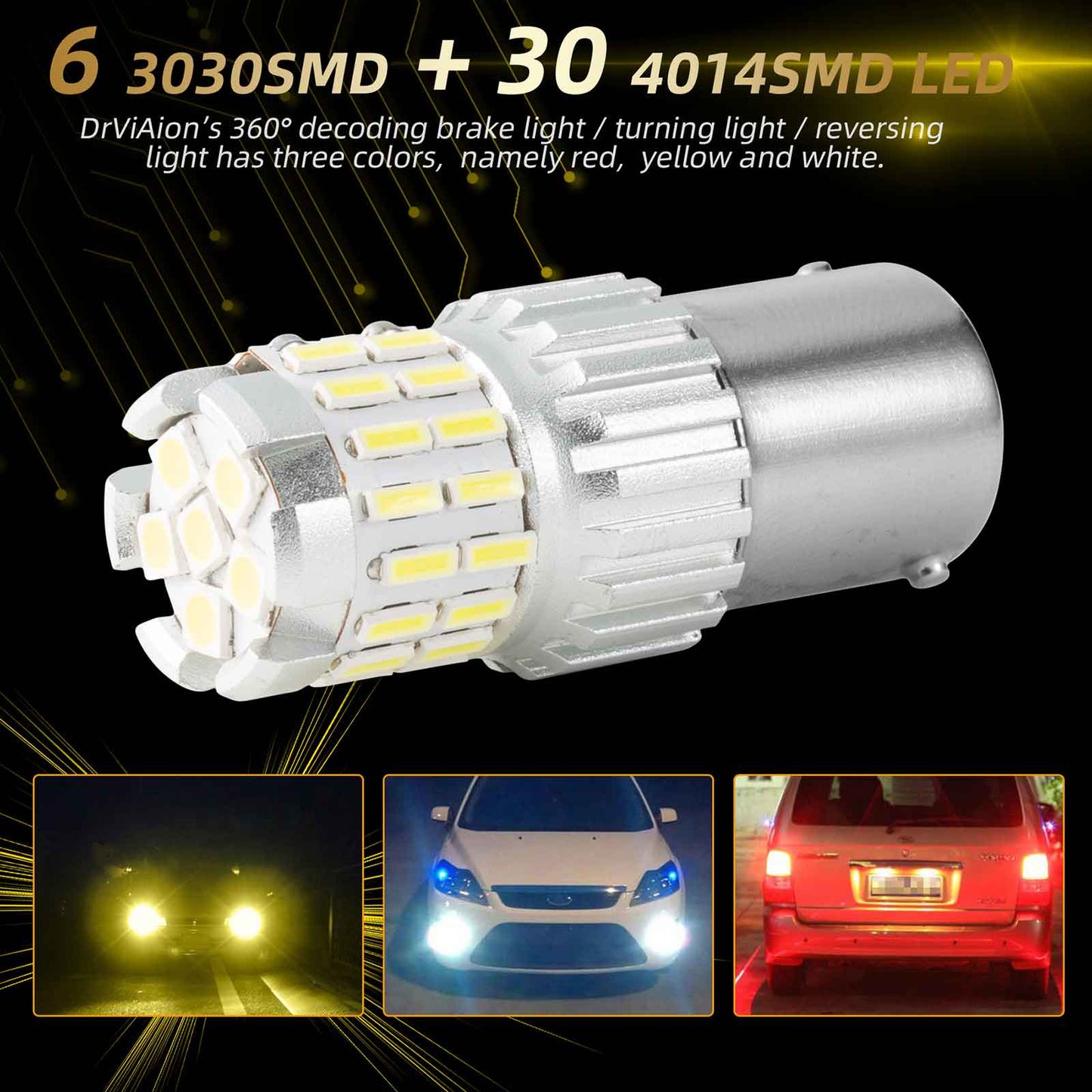 2x 1200LM Canbus LED Lampadina LED Daytime Running Light Lamp Bianco Generico