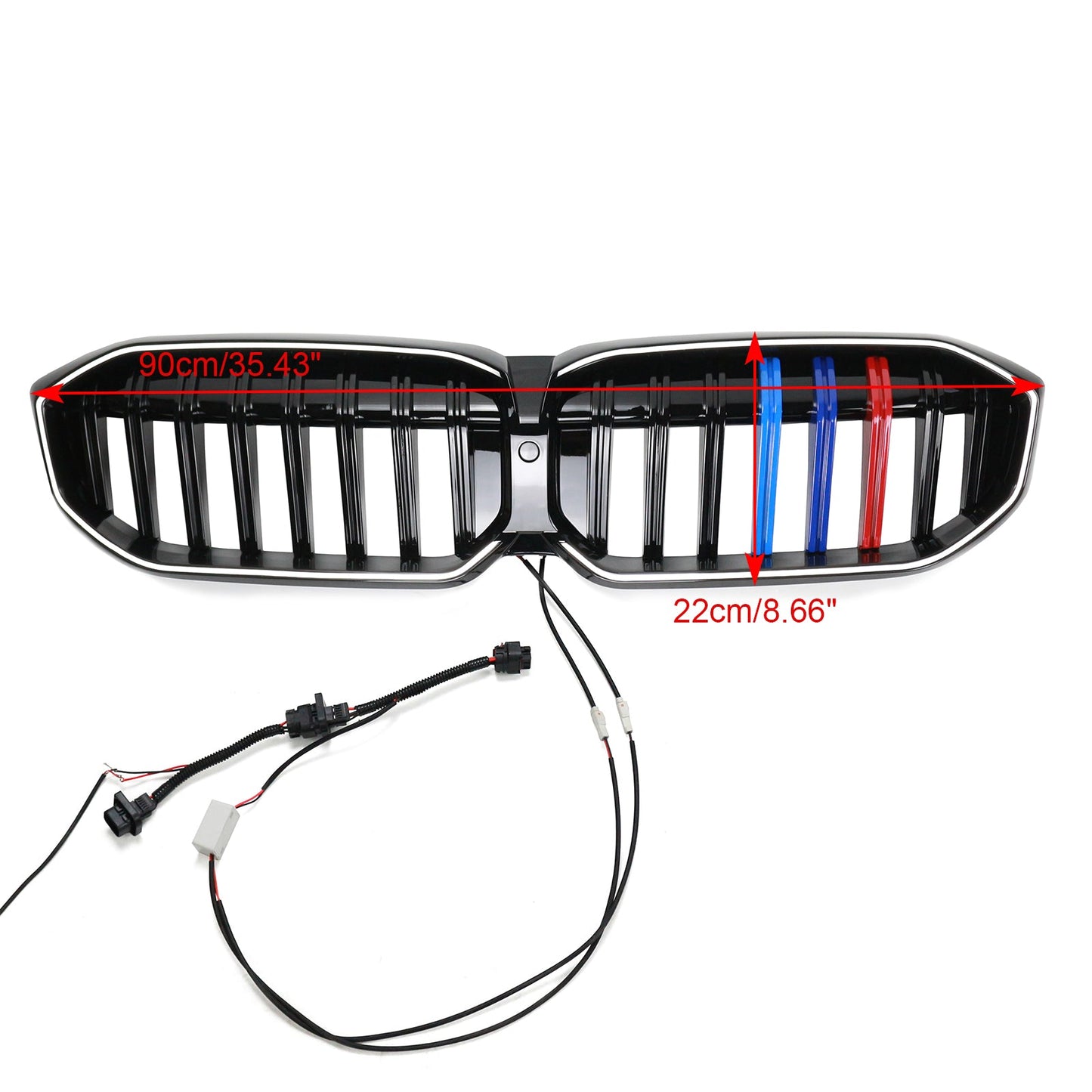 BMW Serie 3 G20 G28 2023-2024 M Maglia della griglia del rene anteriore nero lucido