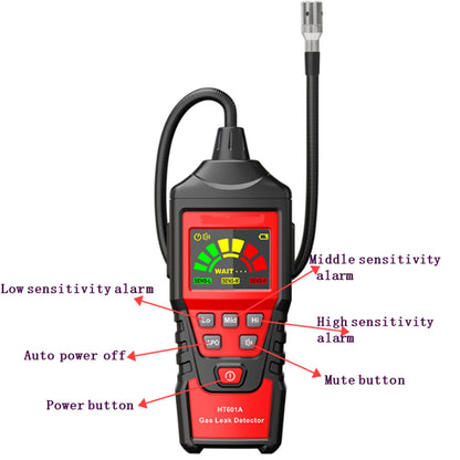 Tester LCD rilevatore di perdite di gas naturale combustibile portatile per perdite visive