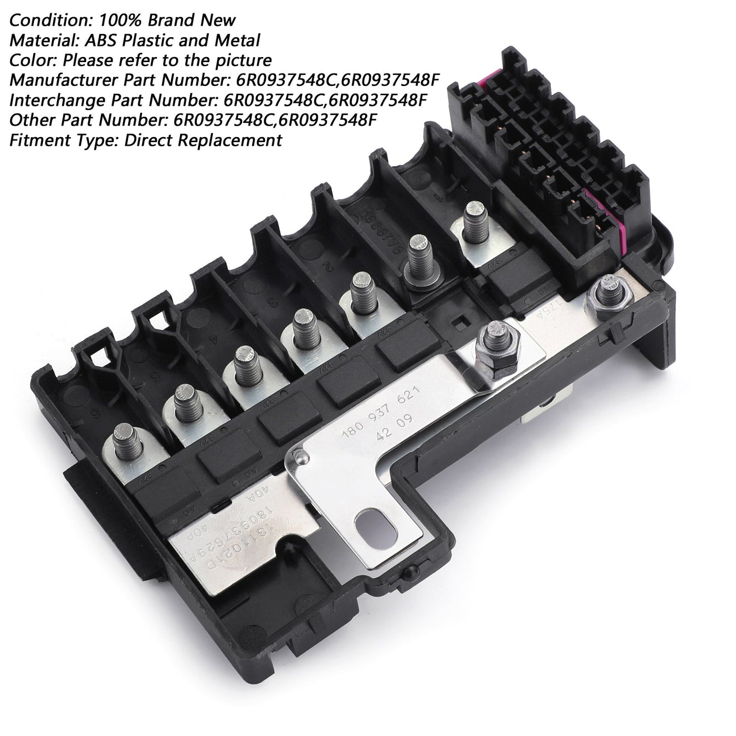 Scatola dei fusibili della batteria Supporto per presa 6R0937548C 6R0937548F Per Lavida Bora Polo Skoda Generico