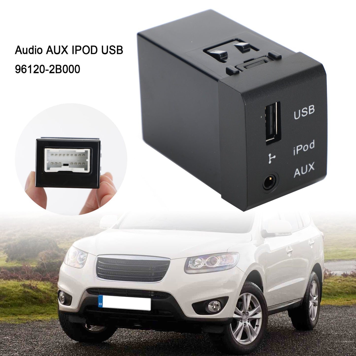Audio Jack Assy AUX IPOD USB 96120-2B000 Per Hyundai Santa Fe 2007-2012 Generico