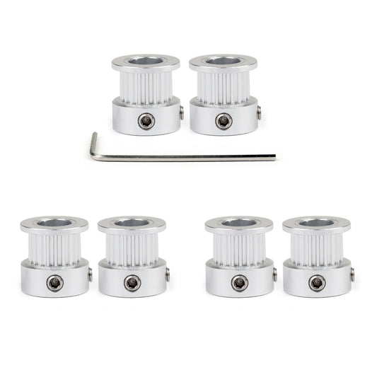 6Pcs GT2 20T 8mm Bore Puleggia per cinghia dentata in alluminio per parti di stampanti 3D