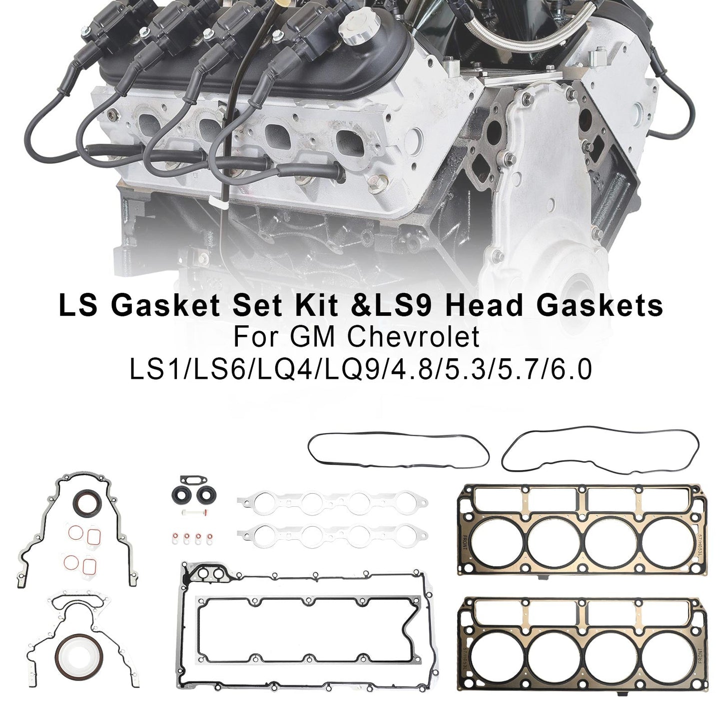 Kit guarnizioni LS e guarnizioni testa LS9 per GM Chevrolet LS1/LS6/LQ4/LQ9/4.8/5.3/5.7 generico