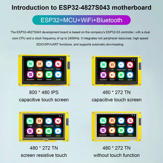 Scheda di sviluppo ESP32 Modulo Bluetooth WiFi Smart Display LCD da 4,3" PSRAM 16M