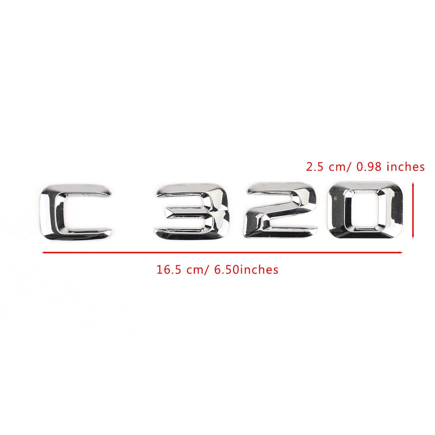 Distintivo dell&#39;emblema del bagagliaio posteriore Targhetta decalcomania Lettere Numeri Fit Mercedes C320 Chrome Generico