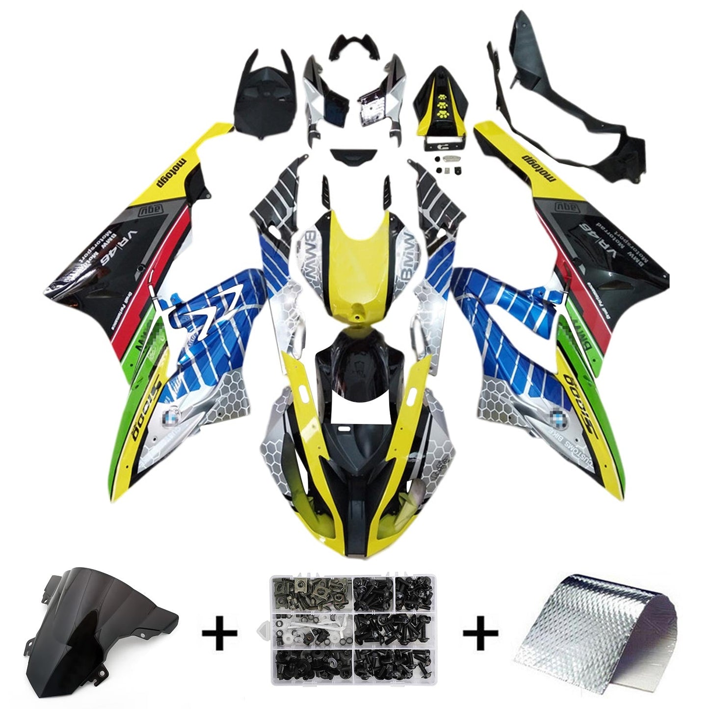 Amotopart BMW S1000RR 2015-2016 Kit Carenatura Carrozzeria Plastica ABS