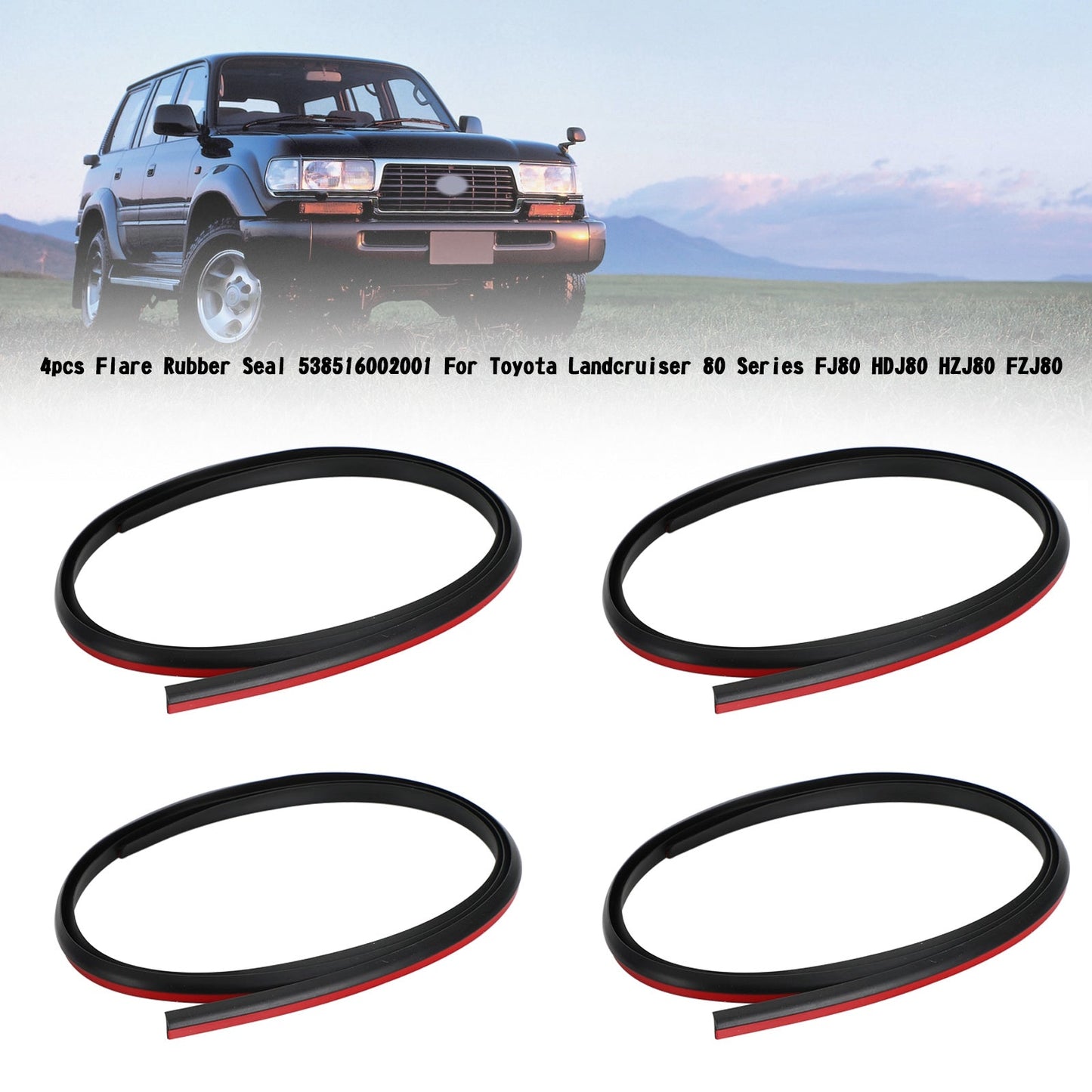 4x guarnizione in gomma svasata 538516002001 per Toyota Landcruiser serie 80 FJ80 HDJ80 generico