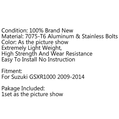 Pedane posteriori regolabili CNC Pedane posteriori per Suzuki GSXR1000 2009-2016 Nero generico