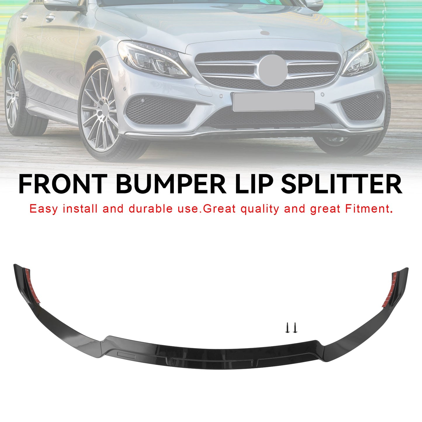 Labbro dello splitter anteriore adatto per Mercedes Benz Classe C W205 C205 2019-2021 Stile Brabus