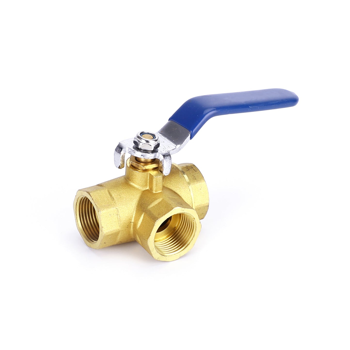 Maniglia a leva con attacco a L femmina a 3 vie Maniglia a leva 3/4" NPT in ottone forgiato