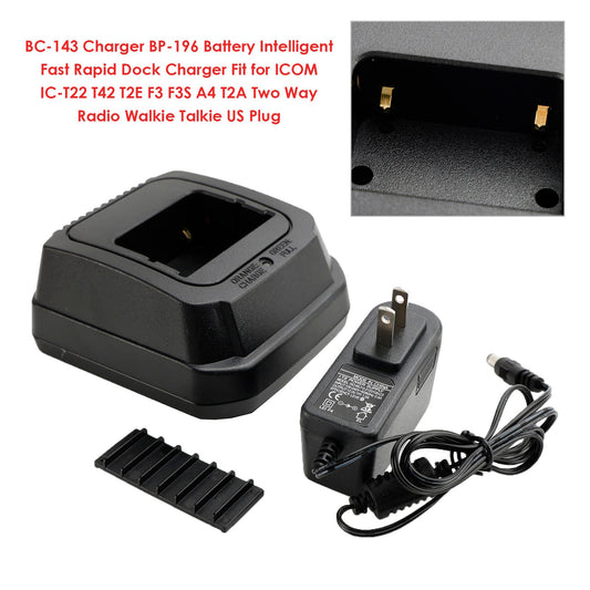 Caricabatterie BC-143 Dock rapido rapido per batteria BP-196 per spina americana ICOM IC-T22 T42 T2E F3