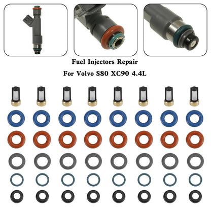 Volvo S80 XC90 4.4L 8PCS Iniettori di carburante Kit di riparazione guarnizione Tappo filtro FJ1073 85212247 1550589 86536080 024078918 55559397 1581552