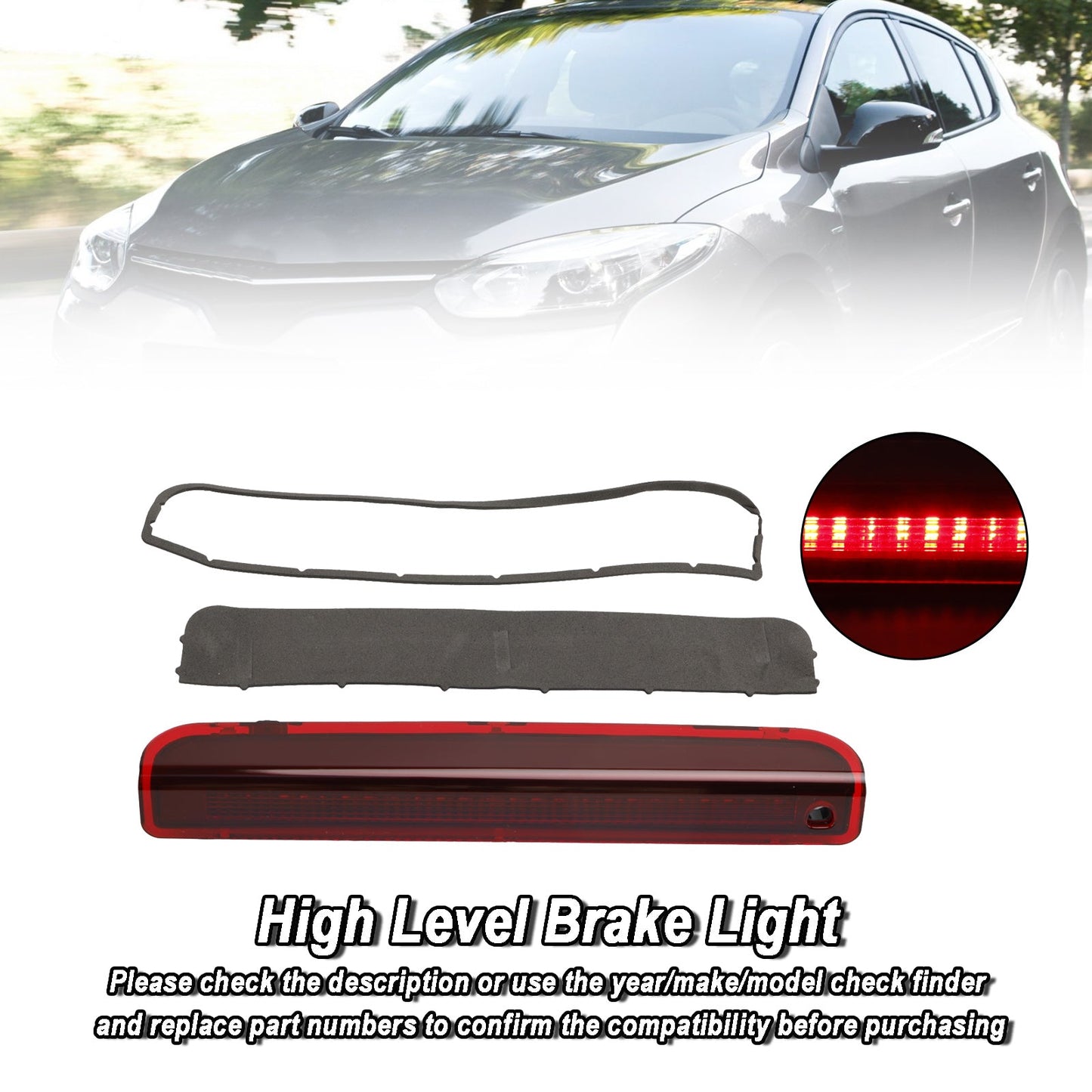 3a luce di stop posteriore a LED di alto livello 265900006R per Renault Megane III Hatchback