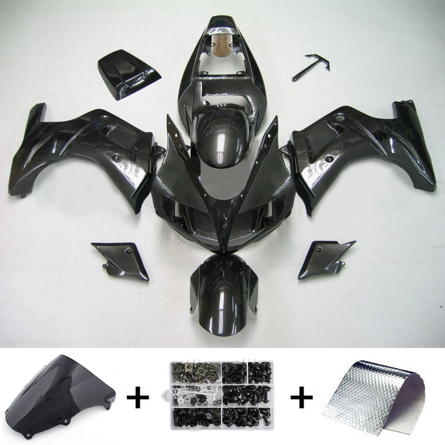 Amotopart Suzuki SV1000 2003-20011 All Glossy Black Fearing Kit