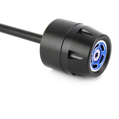Asse ANTERIORE + POSTERIORE Forcella Slider Ruota Blu Fit per Ducati Scrambler 400 800 1100 Generico