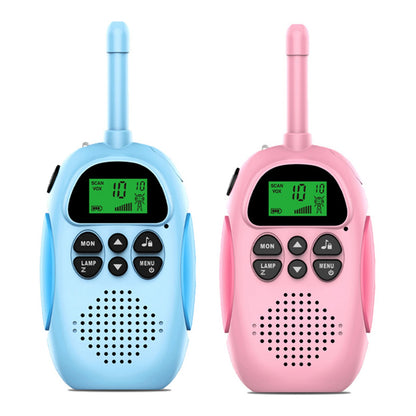 Confezione da 2 walkie talkie per bambini 22 canali radio a 2 vie portata 3 km palmare originale