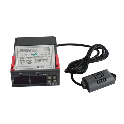 STC-3028 Termostato regolatore di temperatura e umidità digitale a doppio display + sonda