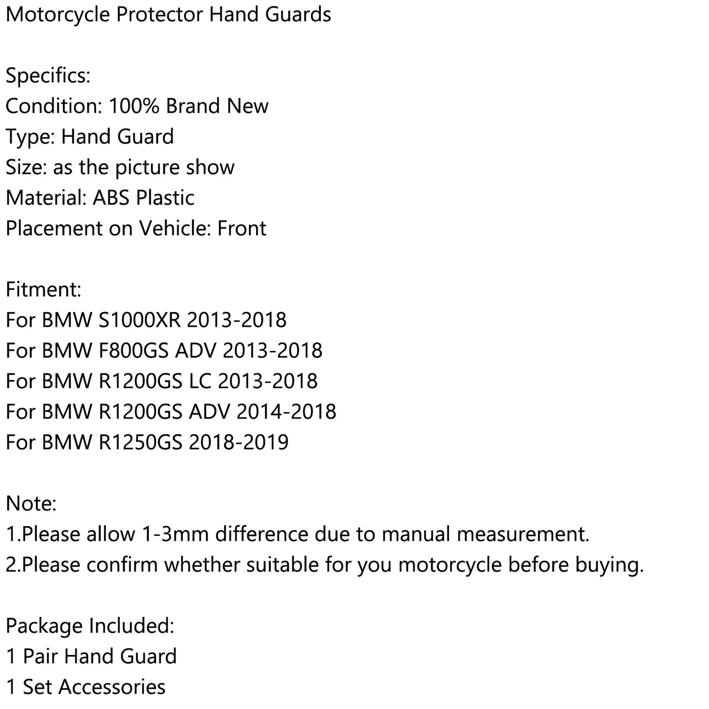 Paramani Per BMW S1000XR/F800GS ADV/R1200GS LC/R1200GS ADV 14-18 Generico