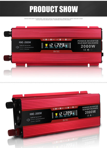 Convertitore di alimentazione per auto Convertitore DC 12V a AC 220V LCD 2000W Display LED trasformatore