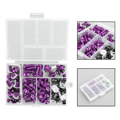 158x Moto Sportbike Parabrezza Carenatura Bullone Kit Vite Clip di Fissaggio Viola Generico