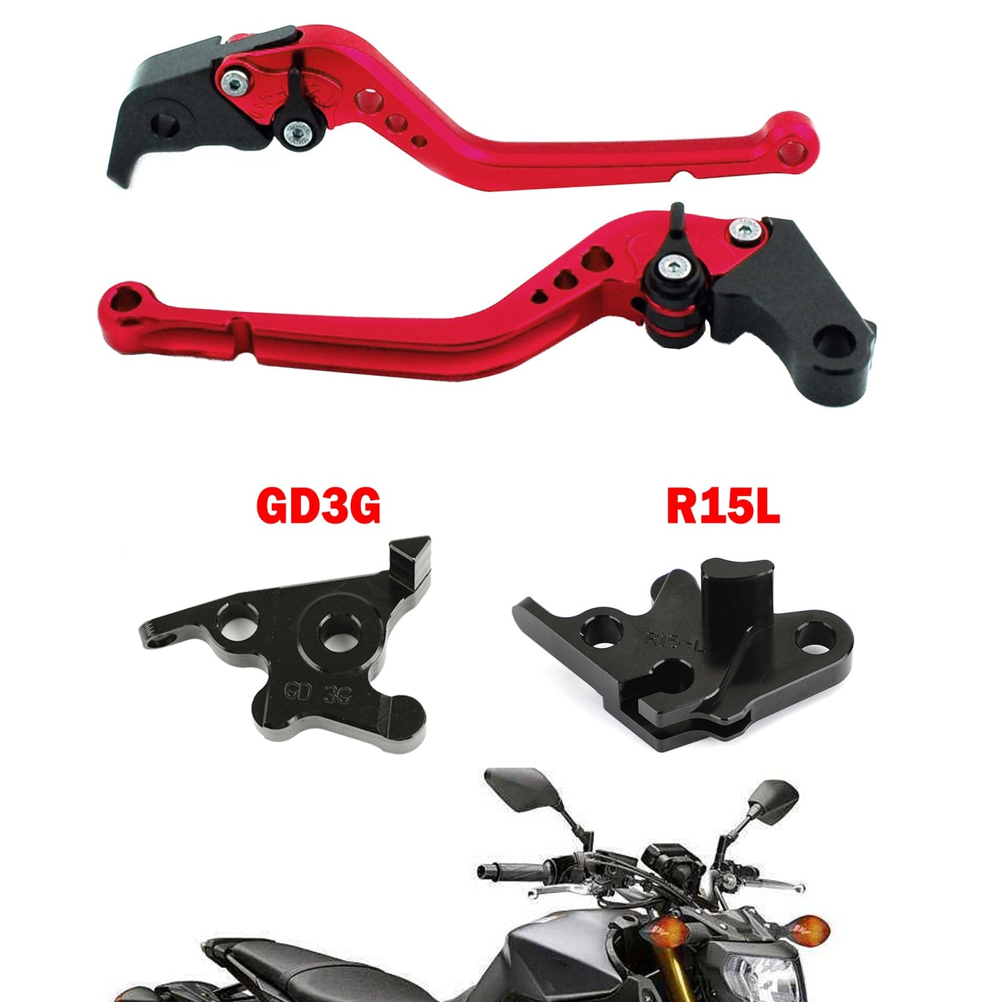 Leva freno frizione lunga moto adatta per YAMAHA MT125 2014-2019 Generico