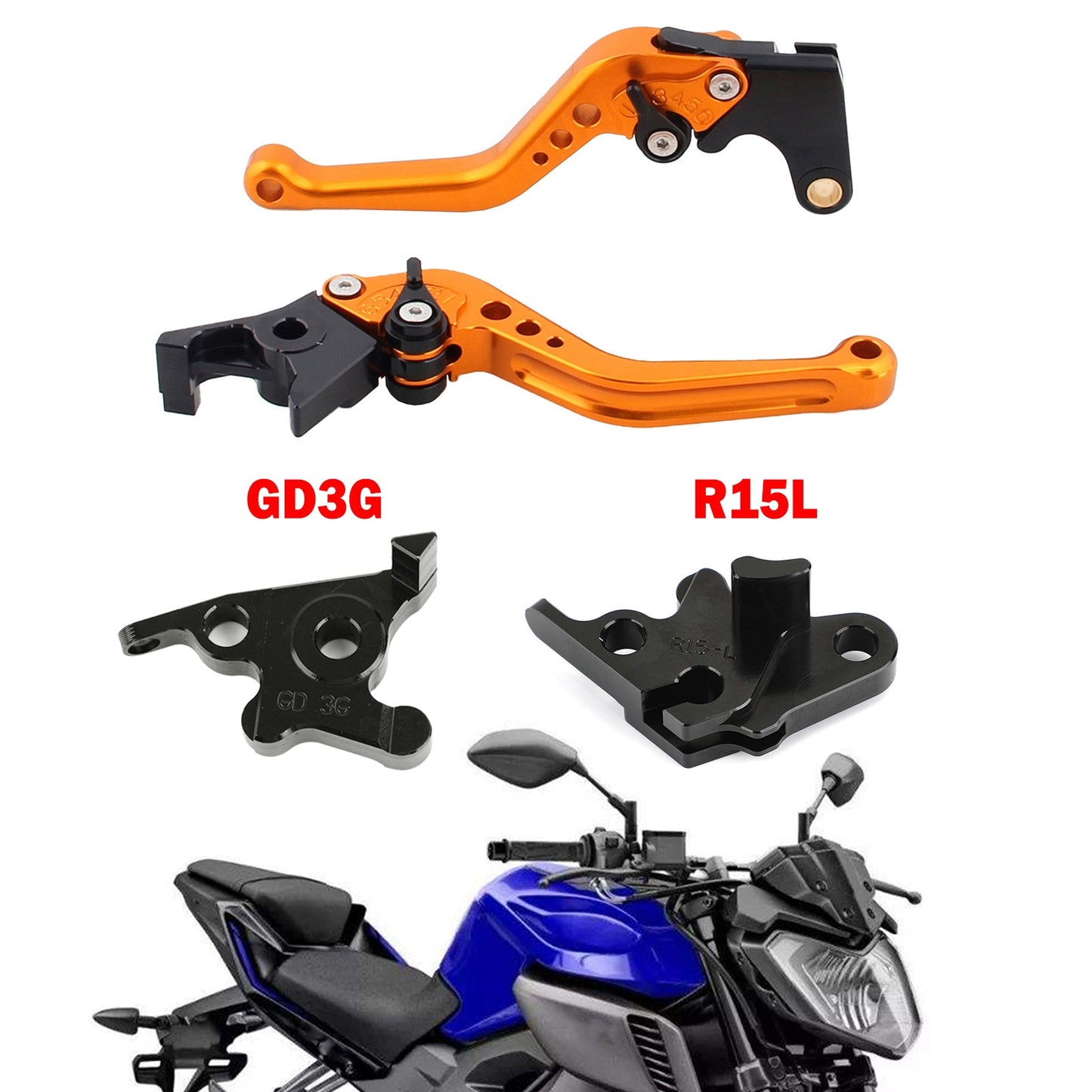 Leva freno frizione corta moto adatta per YAMAHA MT125 2014-2019 Generico