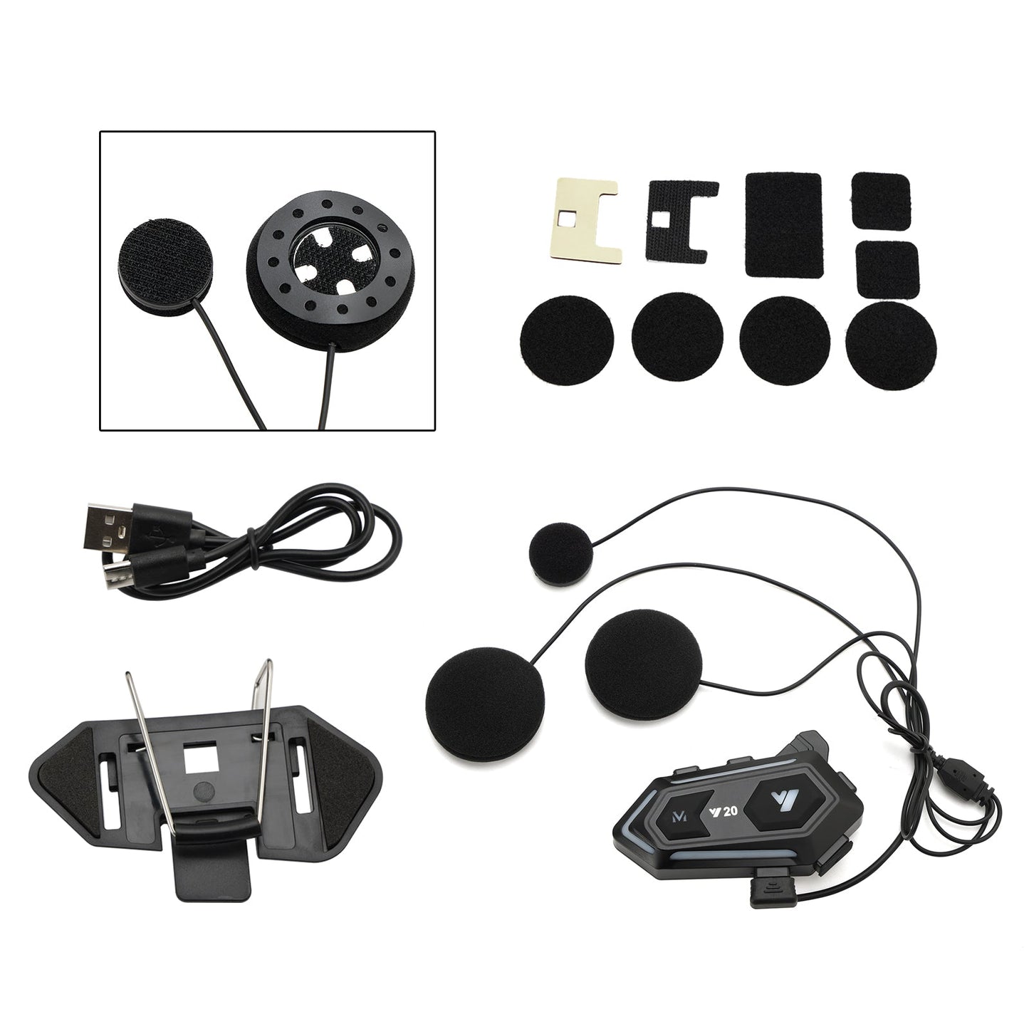 Casco auricolare Bluetooth auricolare lettore wireless universale Y20 per moto