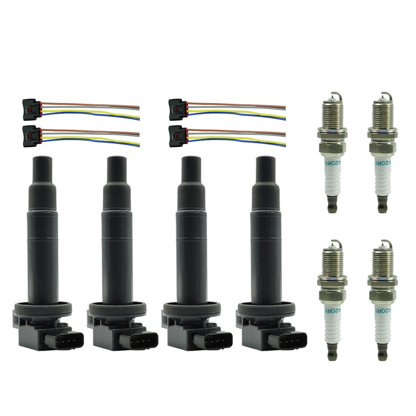 2000-2005 Toyota Echo 1.5L L4 4X Bobina di accensione + Candela + Connettore UF316 90919-02240 9008019021 Fedex Express