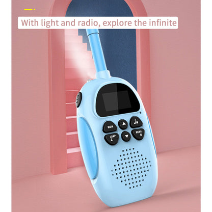 Confezione da 2 walkie talkie per bambini 22 canali radio a 2 vie portata 3 km palmare originale