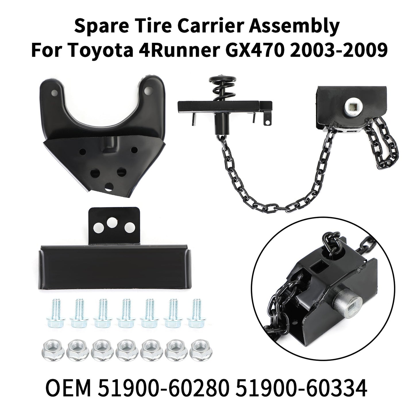 2003-2009 Toyota 4Runner Lexus GX470 Gruppo portante ruota di scorta 51900-60280 51900-60334 Fedex Express