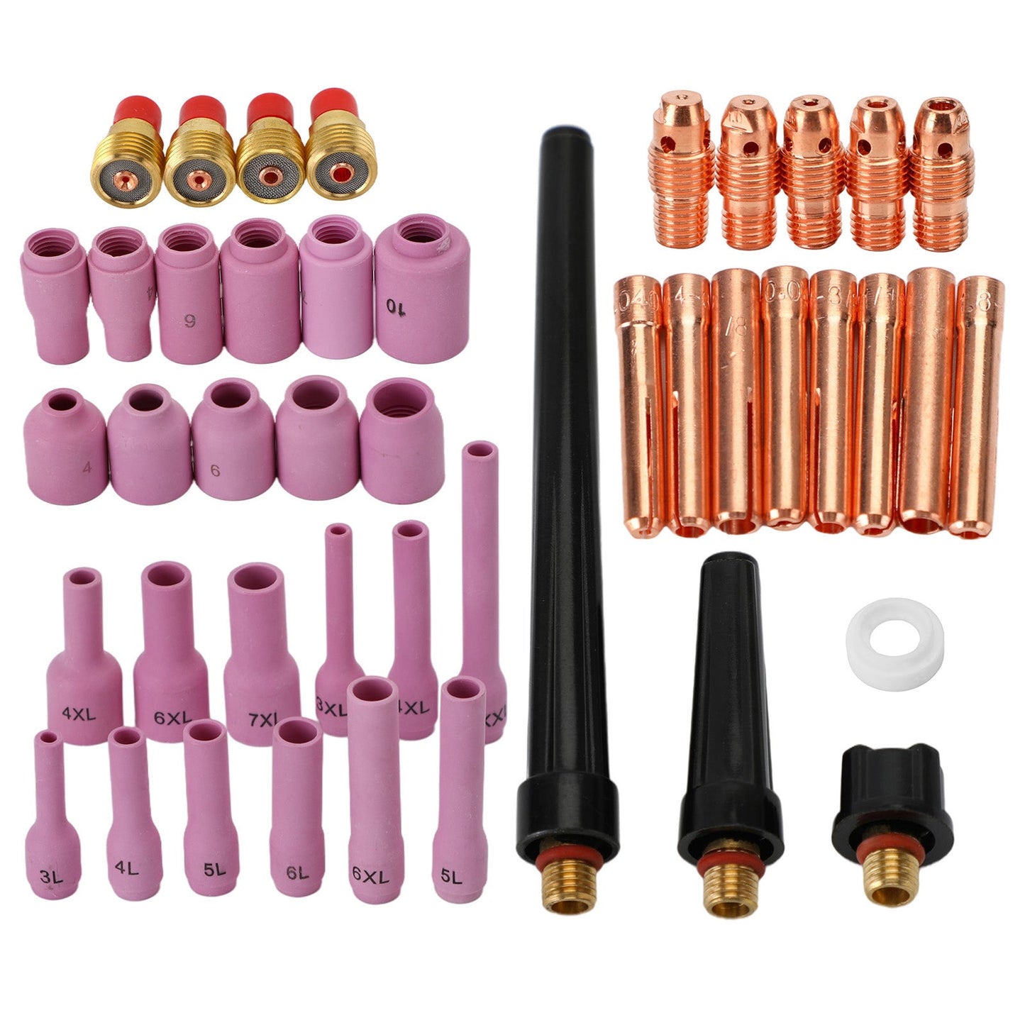 46Pcs Tig Gas Lens Collet Body Misura assortita Fit Tig Welding Torch Wp9 20 25