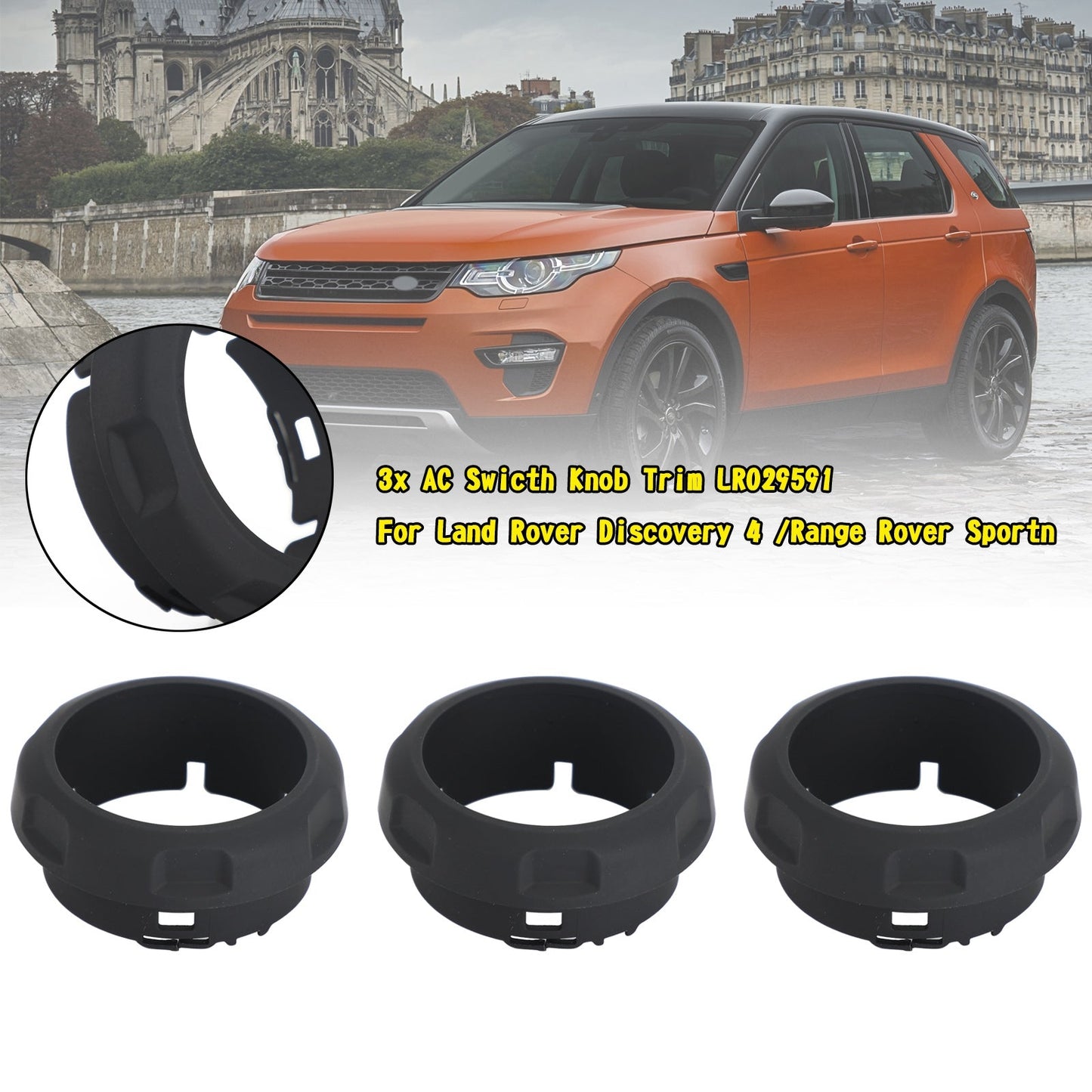 3x AC Swicth Manopola Trim LR029591 Per Land Rover Discovery 4/Range Rover Sport Generico