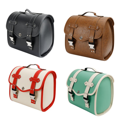 Borsa porta attrezzi laterale per borsa laterale Pu universale a sgancio rapido per moto Marrone