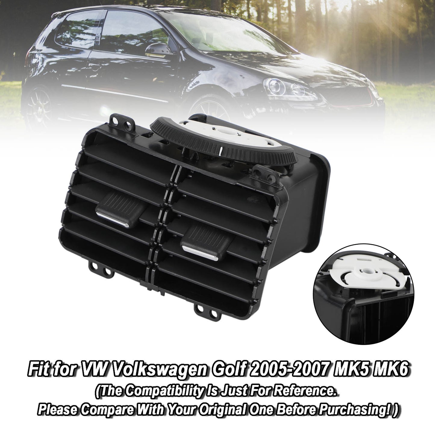 1KD819203 VW Golf GTI MK5 MK6 Gruppo sfiato uscita aria A/C posteriore