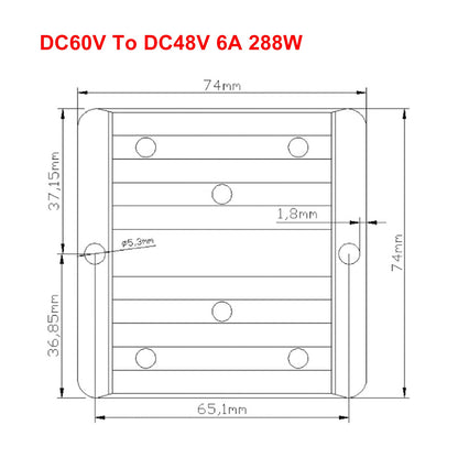 Regolatore convertitore di potenza DC/DC step down impermeabile da 60 V a 48 V 6 A 288 W