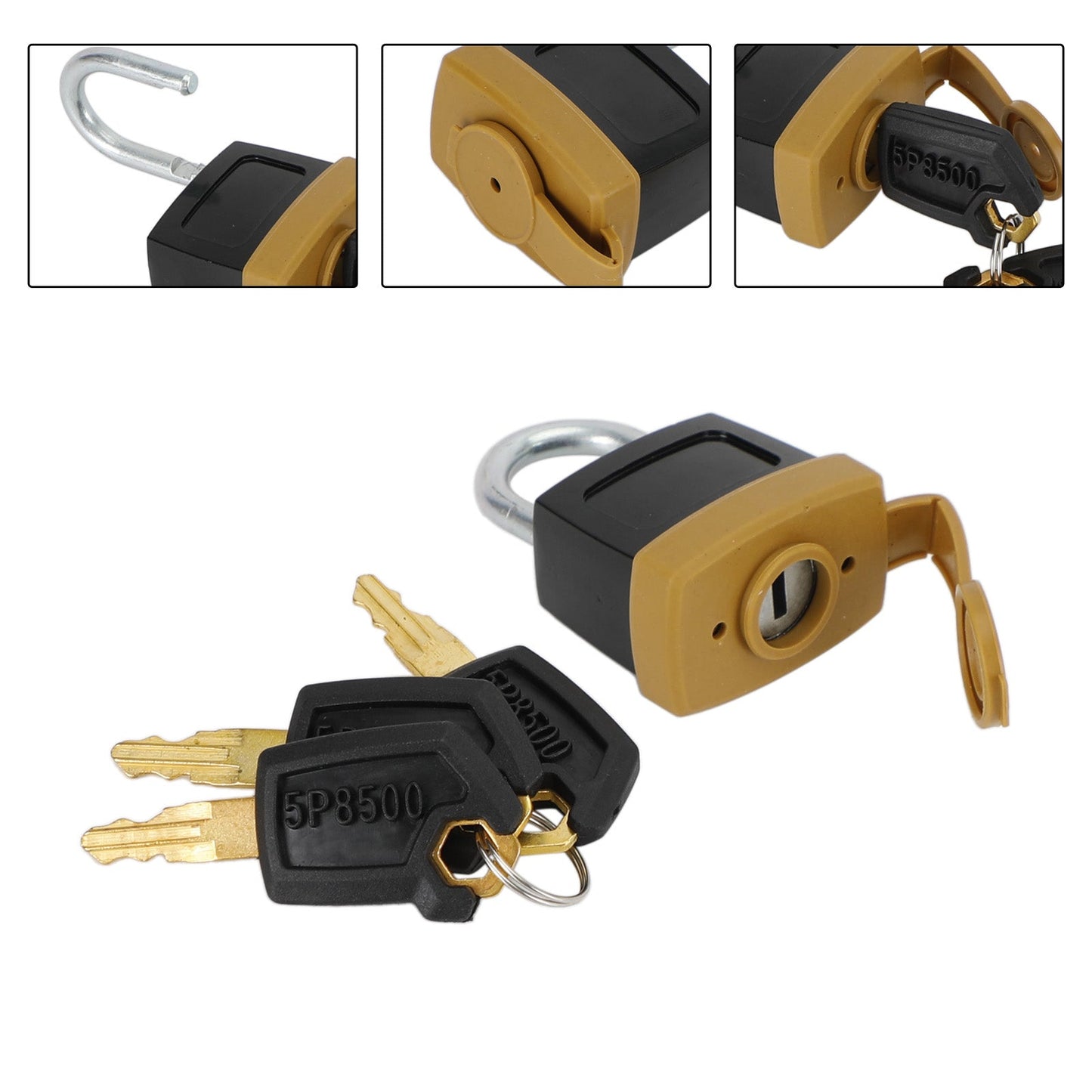 1 Pz Lucchetto Lucchetto W/3 Nuove Chiavi Per Caterpillar (CAT) 5P8500 246-2641