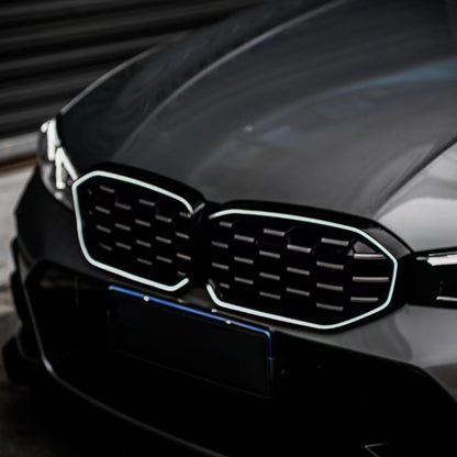 BMW Serie 3 G20 G28 2023-2024 Maglia della griglia del rene anteriore nero argento diamante