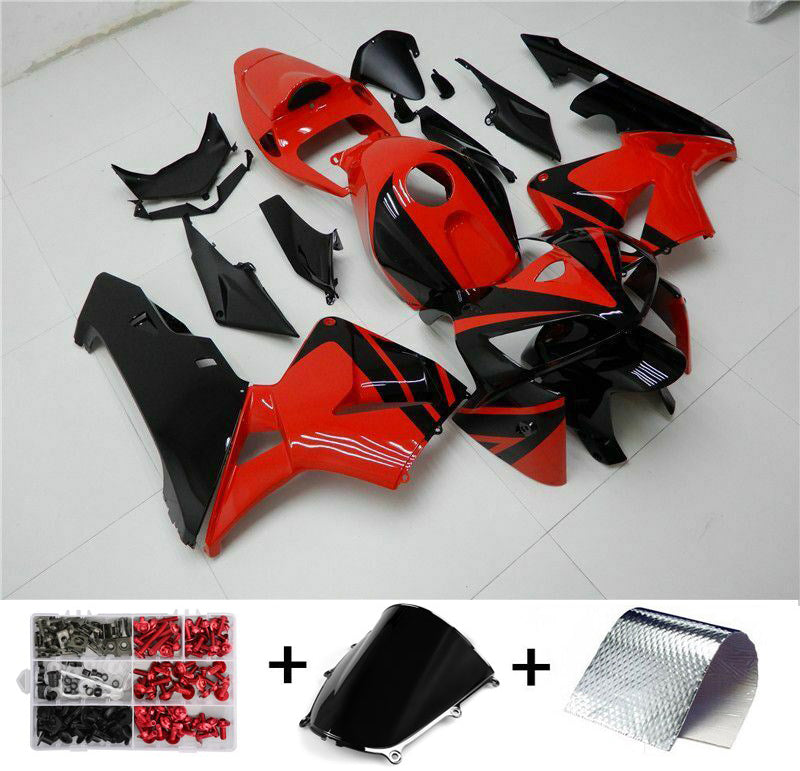 Amotopart 2005-2006 CBR600rr Honda Cladding Black Red Kit