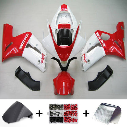 Amotopart 2003-2004 Kawasaki ZX6R 636 Kit di paura bianco rosso