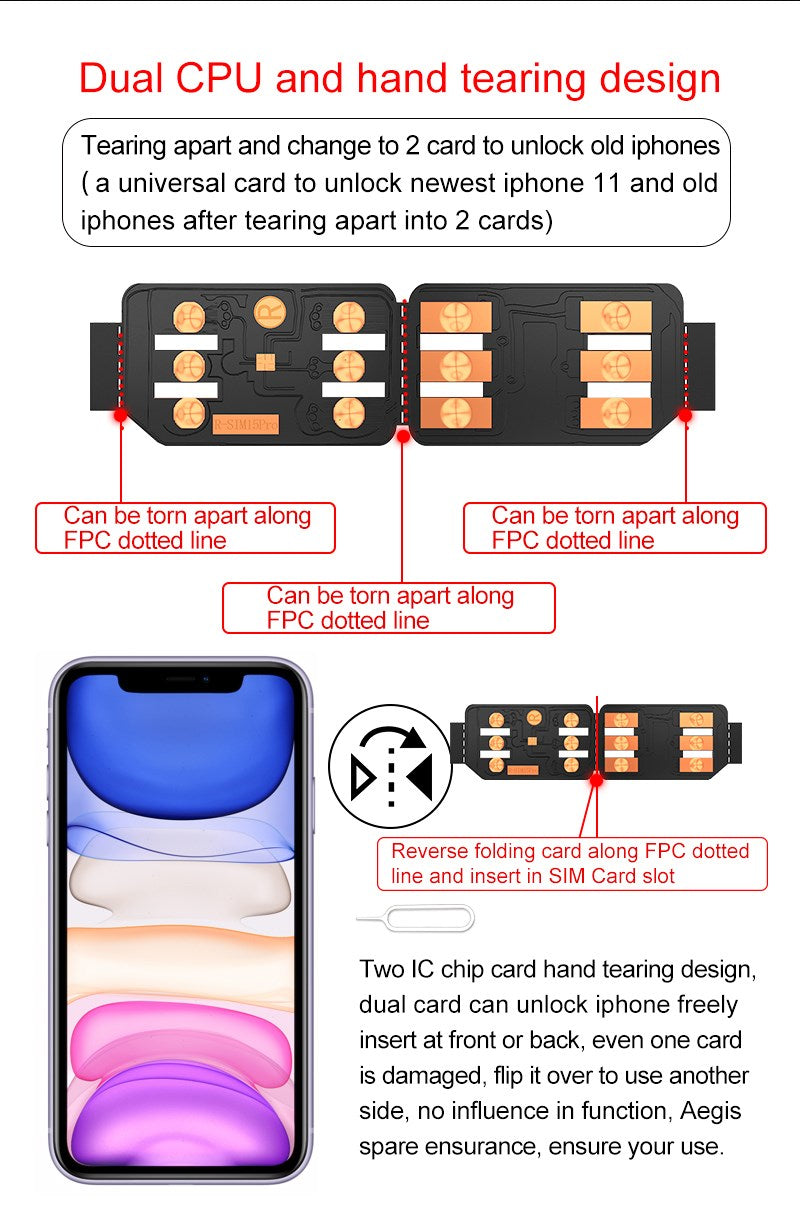 Aggiorna la scheda di sblocco Nano RSIM-15 per iPhone 13 Pro X XS Max 8 iOS 14.7