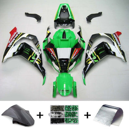 Amotopart Kawasaki ZX10R 2011-2015 kit di carenatura bianca verde nero